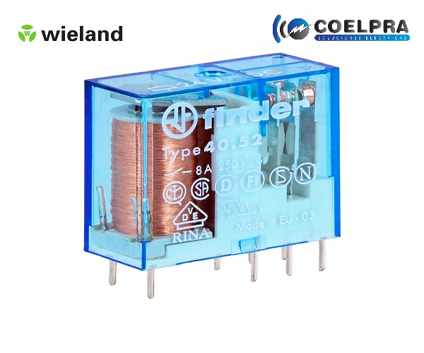 mini rele finder 40,52 /  24vdc 2 contactos 8a