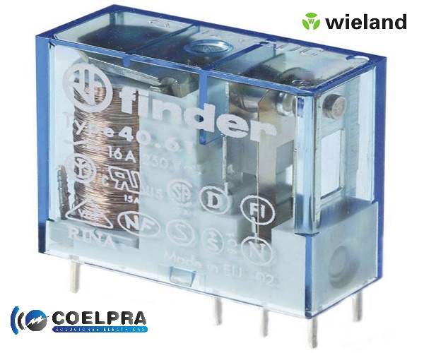 mini rele finder 40,61 /  24vdc 1 contactos 16a